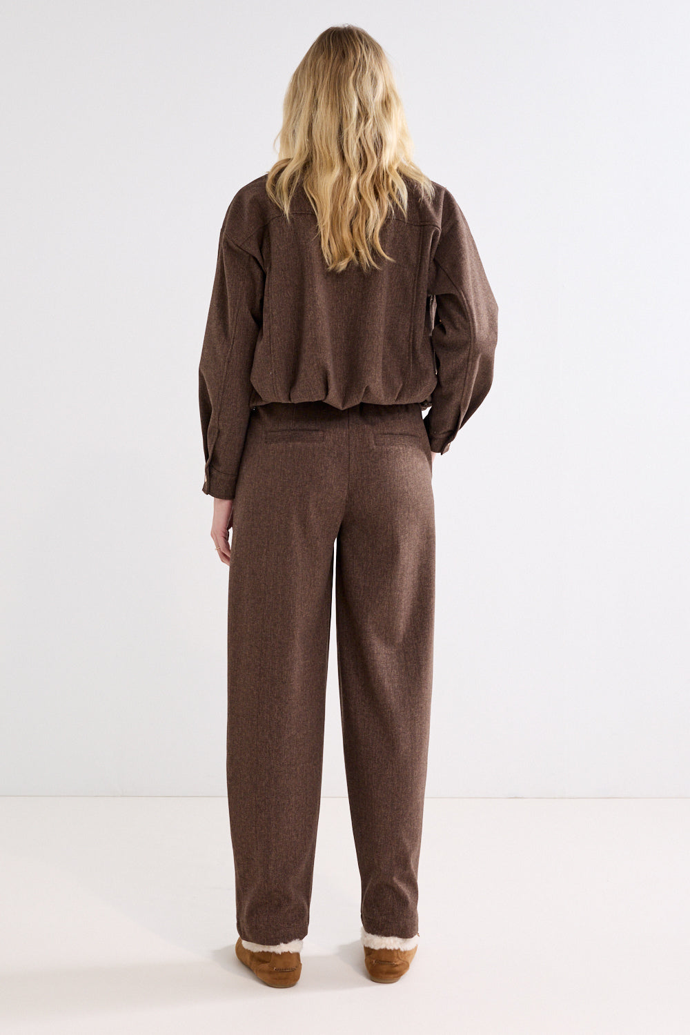 Tramontana - Tweed broek Sequins Coffee