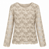 Top - Mesh Kant gebroken wit