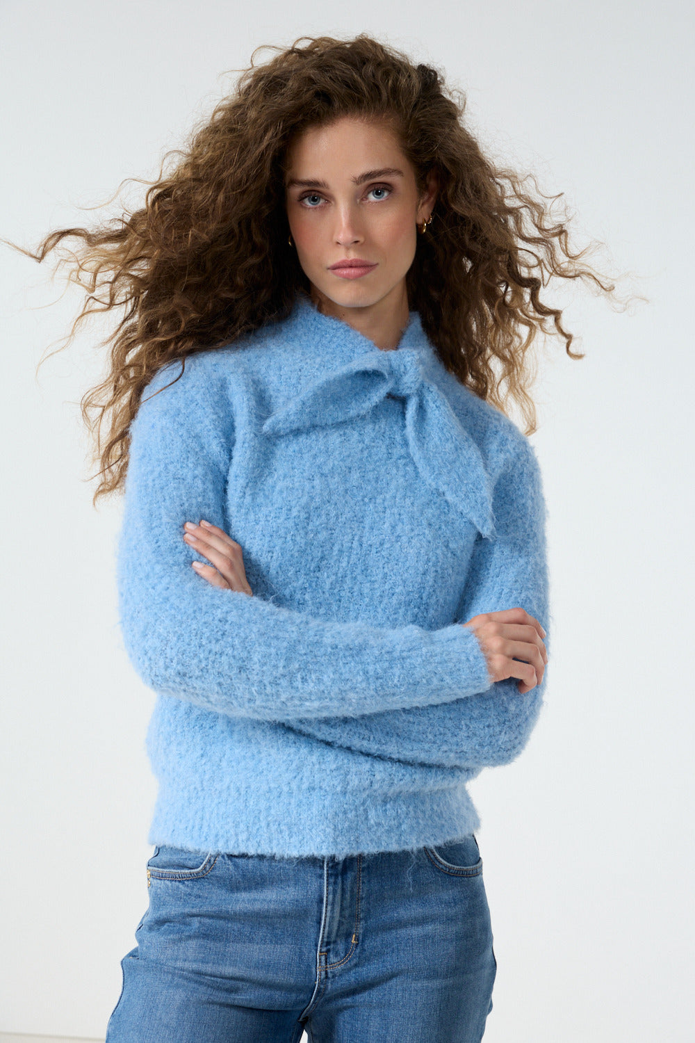 Tramontana -  Trui + Sjaal kraag Blauw