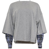 Maicazz - Vocus grijze sweater met blouse mouwen