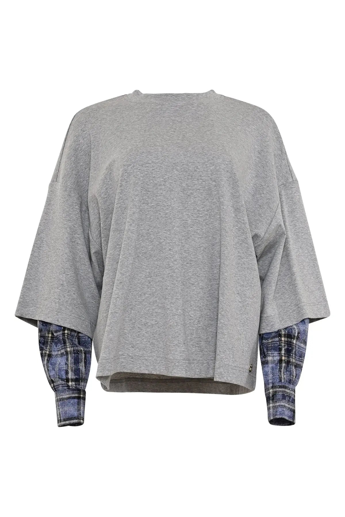 Maicazz - Vocus grijze sweater met blouse mouwen