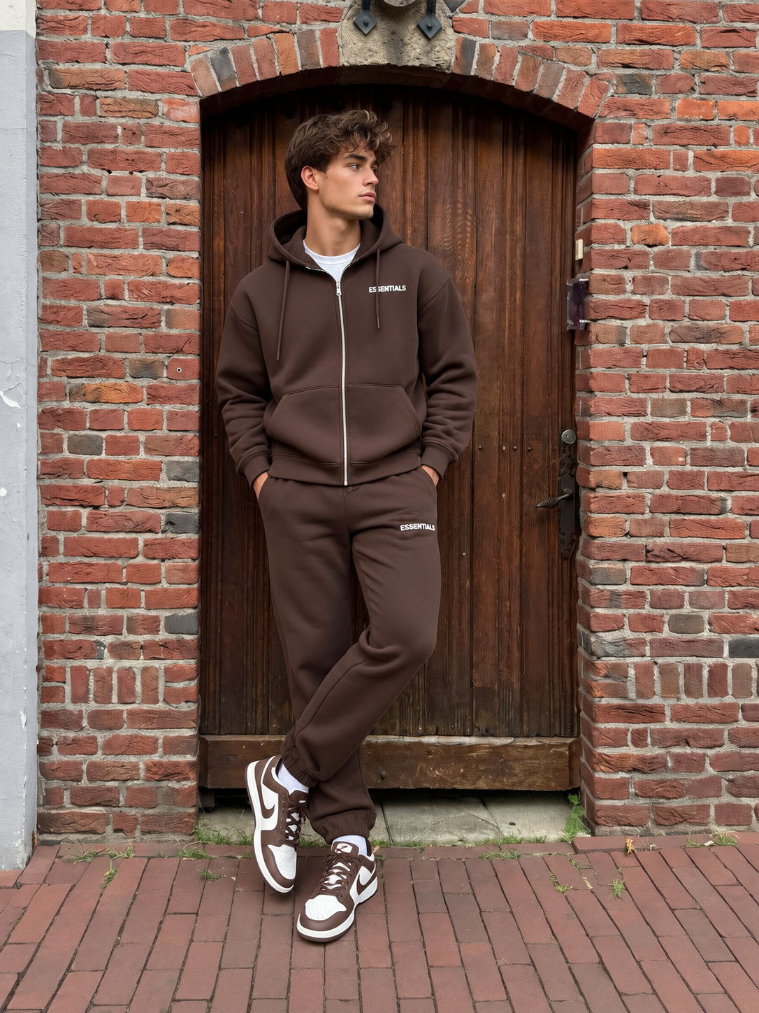 Heren Jogging Set - Bruin