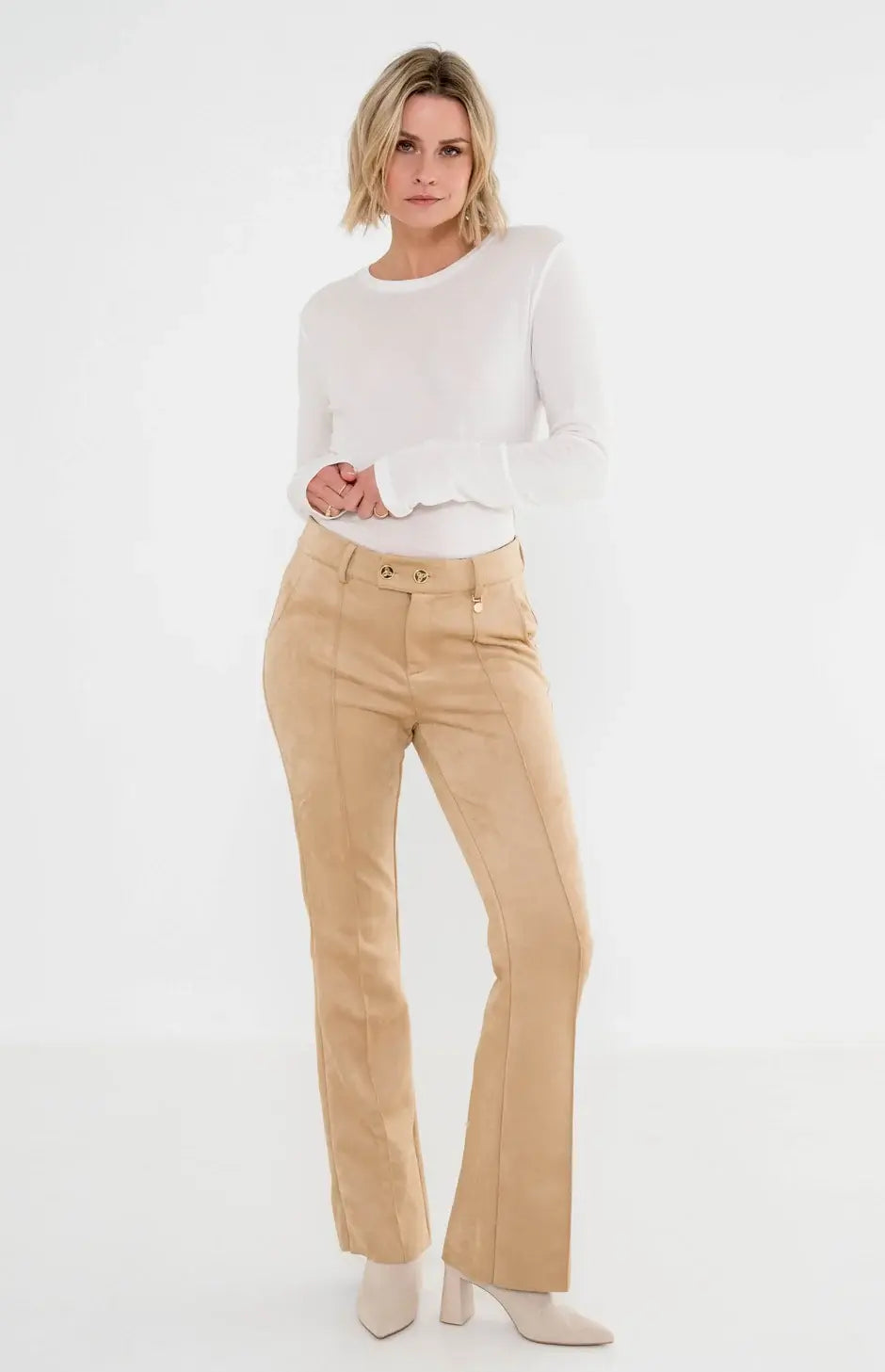 ZIZO - Pia broek suèdine camel