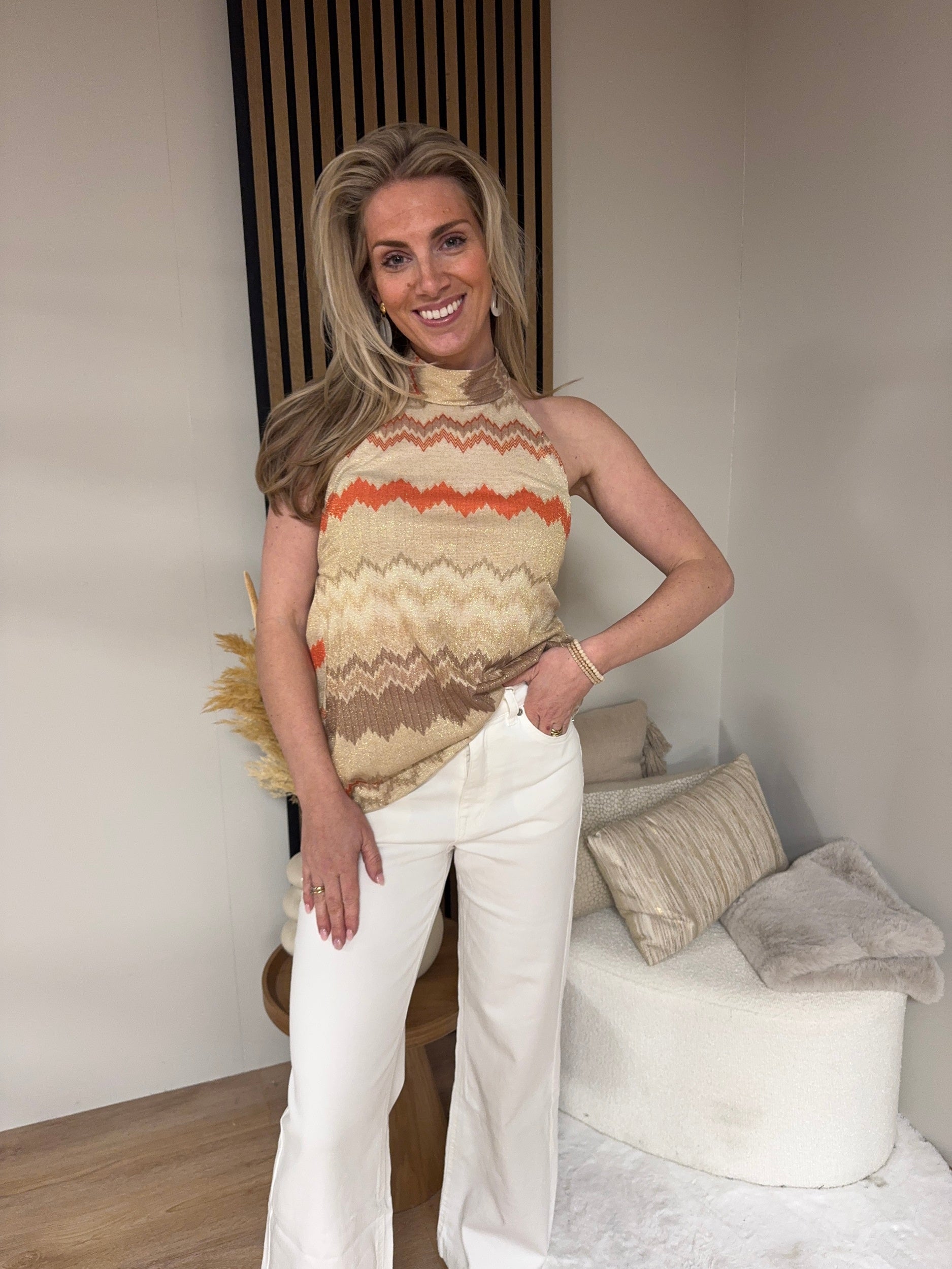 Blouse - Maud Halter Top Orange