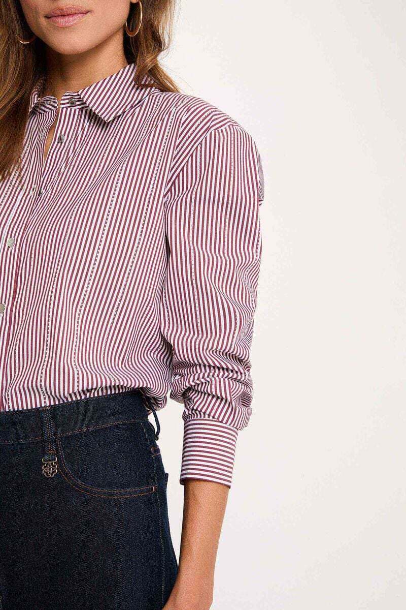 Morgan -  Blouse Gestreept met strass-steentjes 