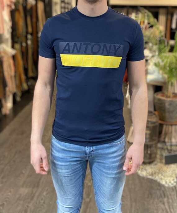 Antony Morato - T-shirt Blauw Geel