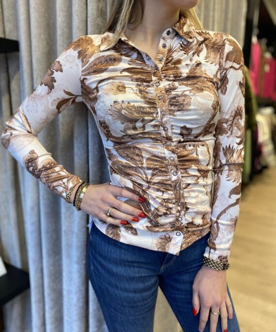 Guess - blouse top flower brown