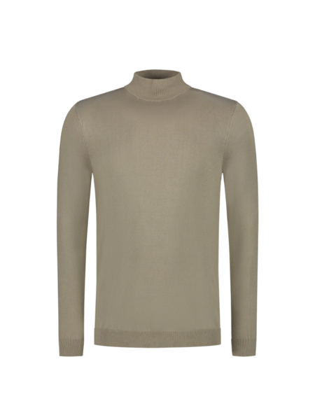 Pure White -  Essential Knit Mockneck taupe